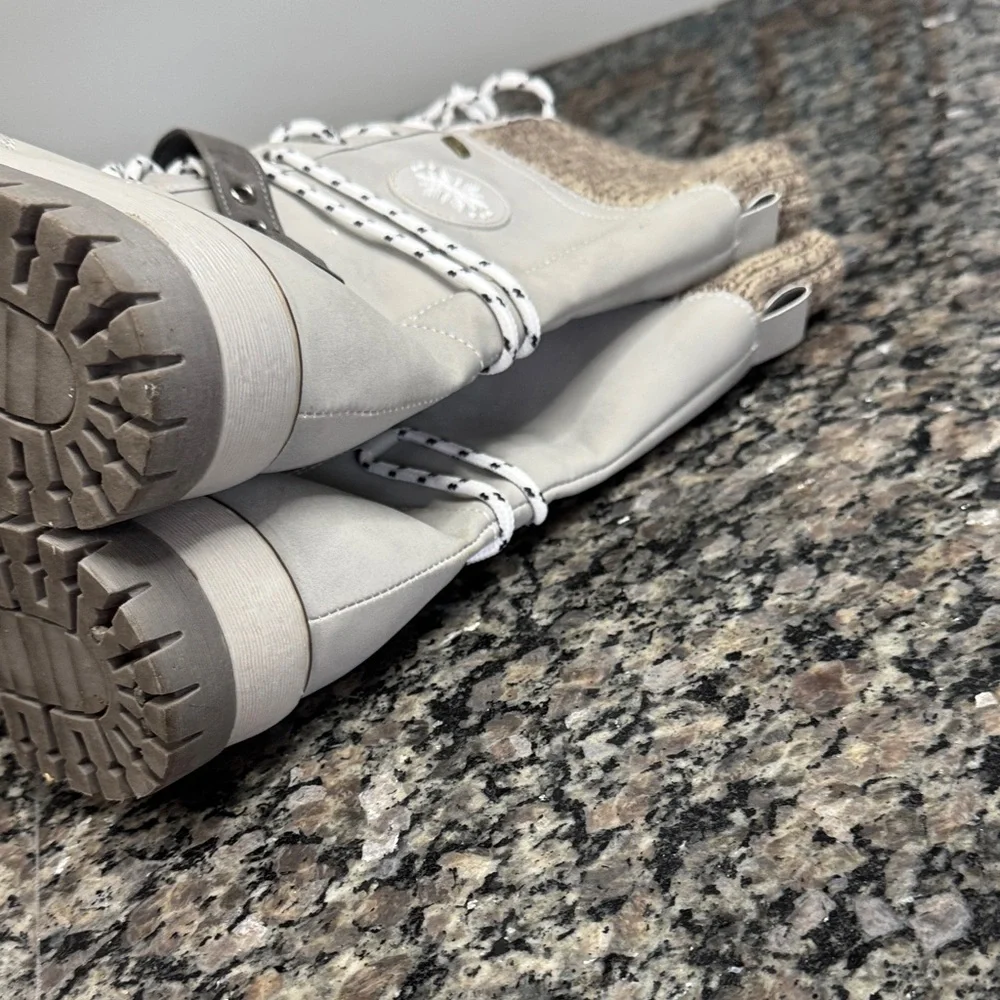 Tex Gray Winter mid calf Boots with Knit Cuff EUC 10.5 - Picture 9 of 13